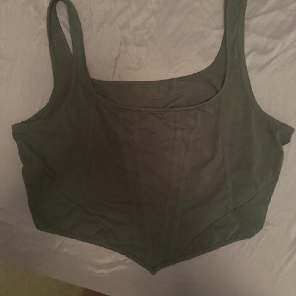 SHEIN green corset style sleeveless crop top size 3xl